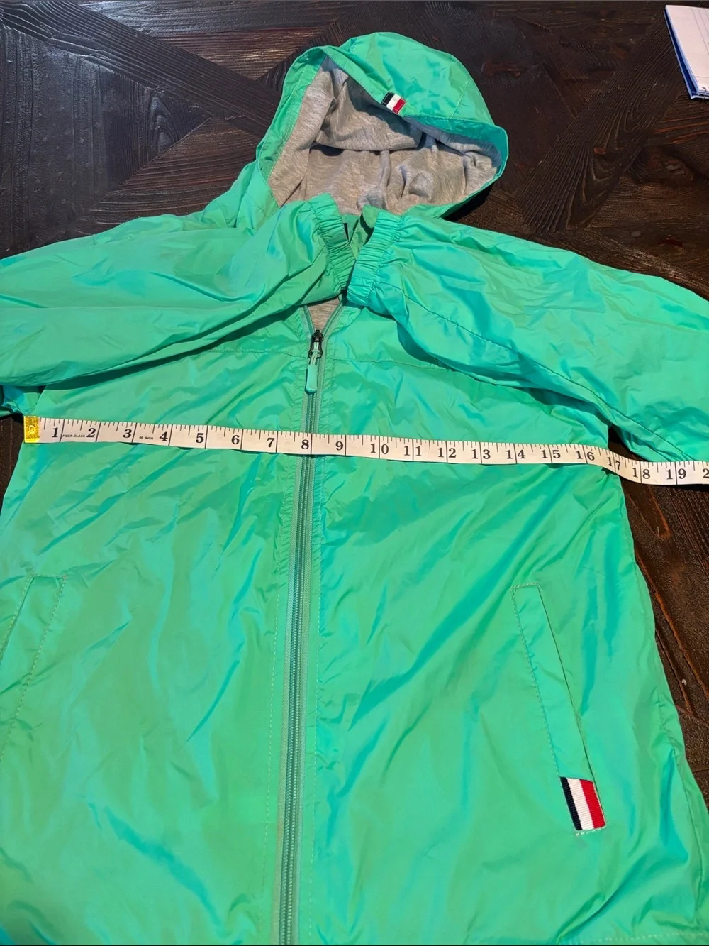 Kids Hooded Rain Jacket - Mint Green